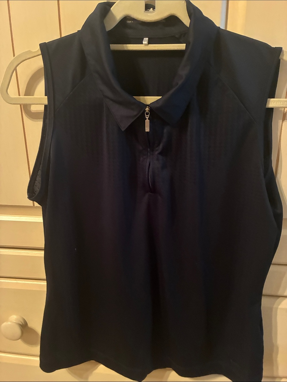 Nike Navy Sleeveless Zip Polo Tank Top
